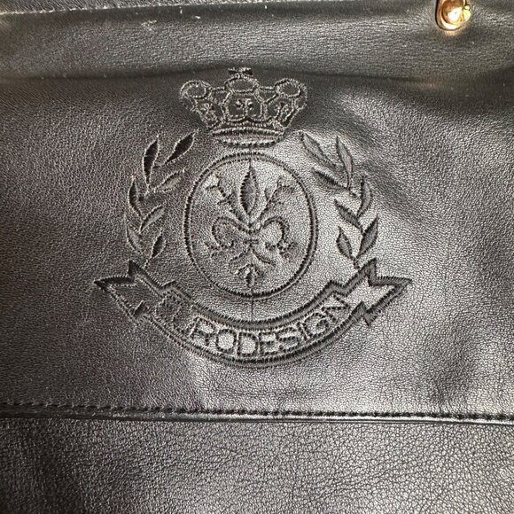 Vintage Eurodesign Black Leather Portfolio Bag With Shoulder Strap & Buckle Clos - Picture 2 of 12